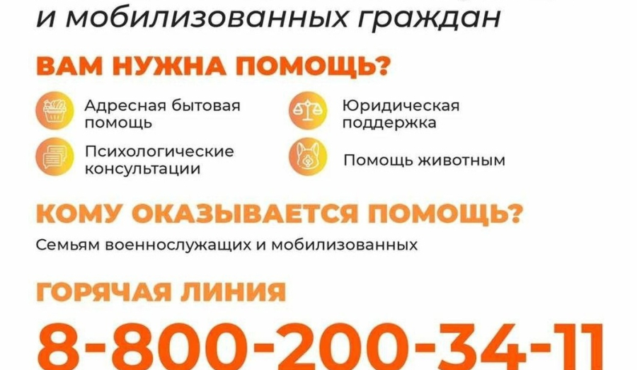 Поддержка мобилизованным и их семьям.