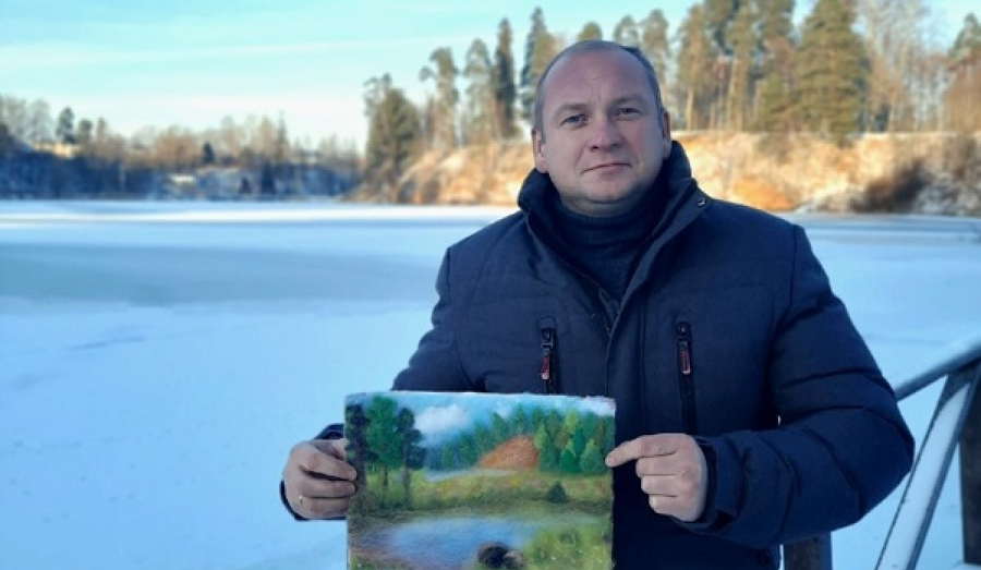 Лоскутное панно-карта Гатчинского района.